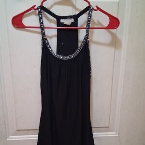 Body Central Black Camisole with Silver Accents